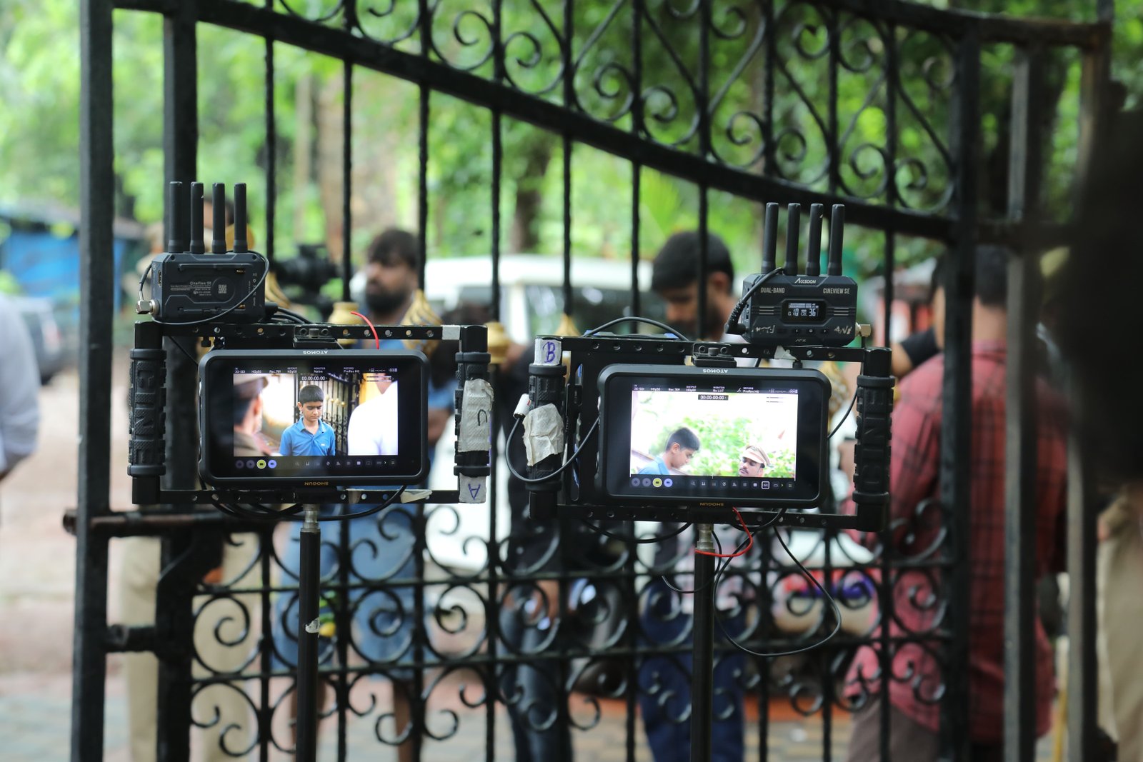 Crew monitors showing footage from a DR Infinity production
