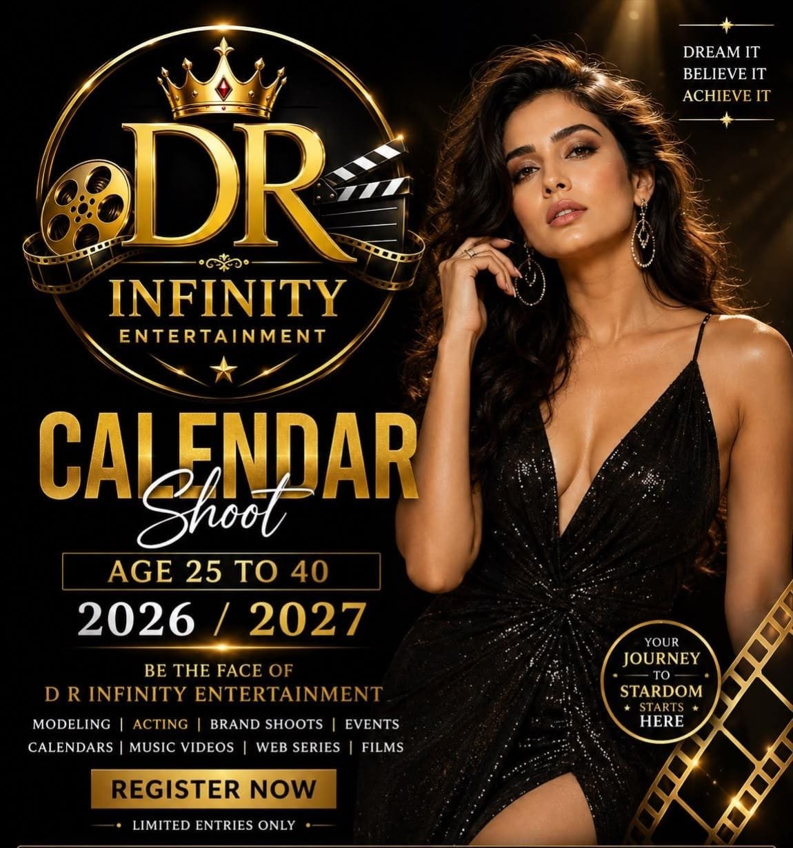 DR Infinity casting calendar promotional graphic, representing casting and talent management